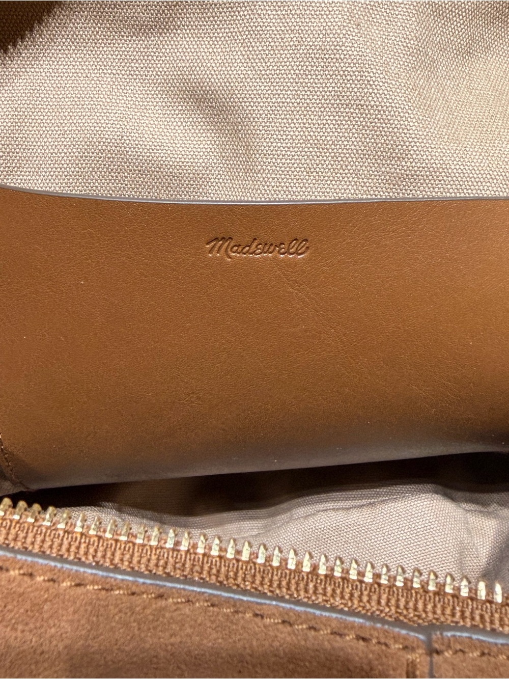 Madewell Suede large crescent Bag in Cognac brown NWOT - Picture 4 of 7